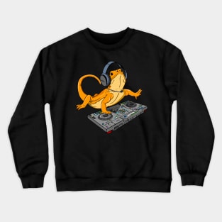 Bearded Dragon DJ Sound Tech Party Crewneck Sweatshirt